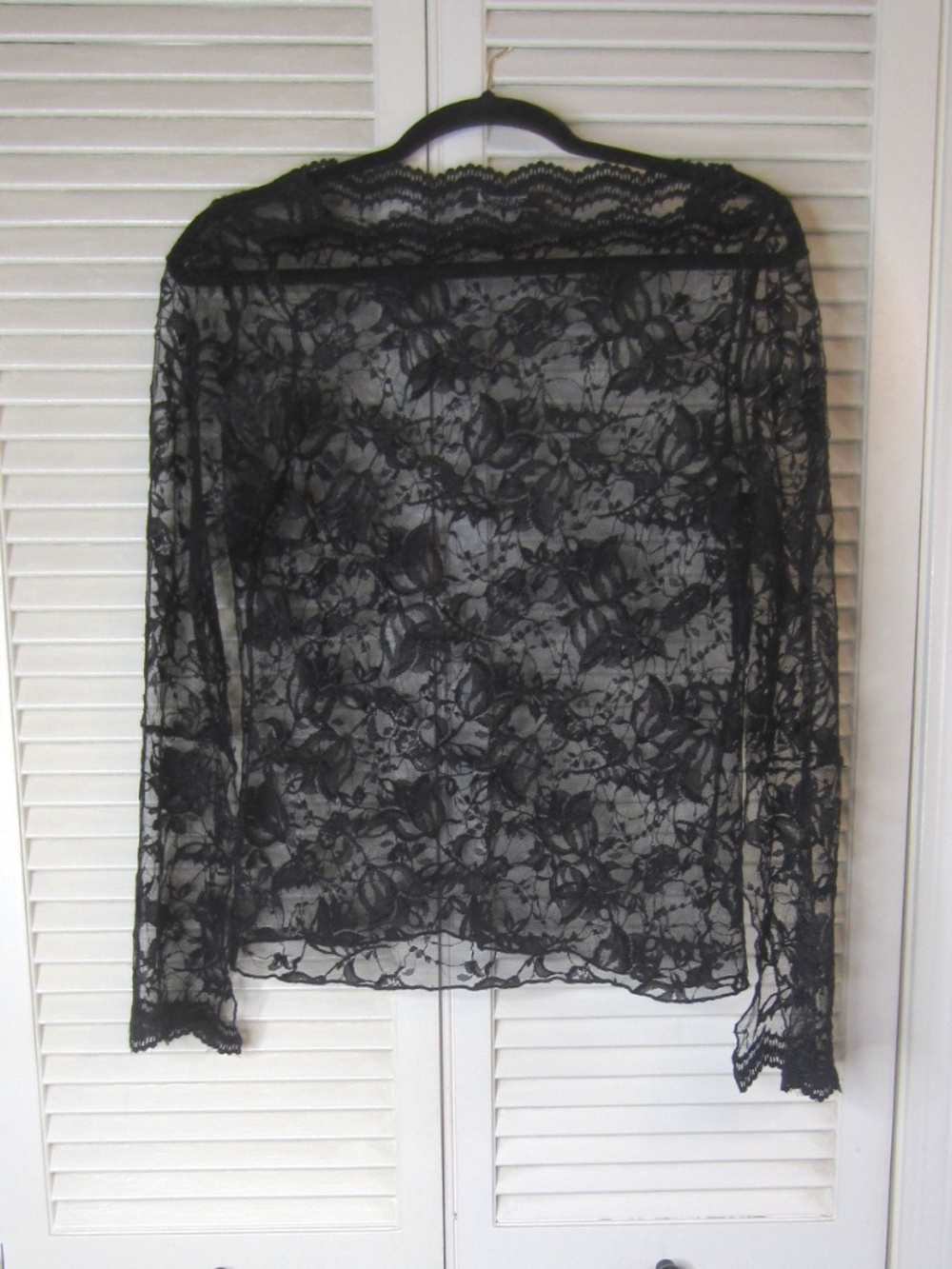 Karen Kane Black Lace Sheer Lace top - Size Medium